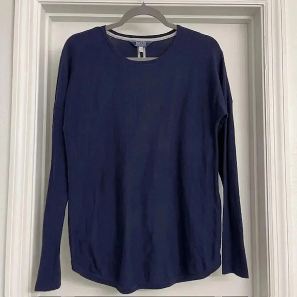 Joules Knitwear Navy Sweater Racing Stripes Sz 8 - Picture 2 of 6